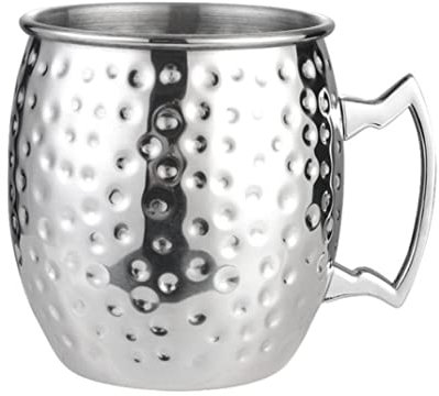 OUSIKA Cubo de vino Cubo de hielo Bañera de hielo Cuenco de champán Cubo de hielo de acero inoxidable Chapado en cobre martillado, Jarra de cerveza, Taza de café, Bar Cubo de hielo Cubo enfriador Cubo
