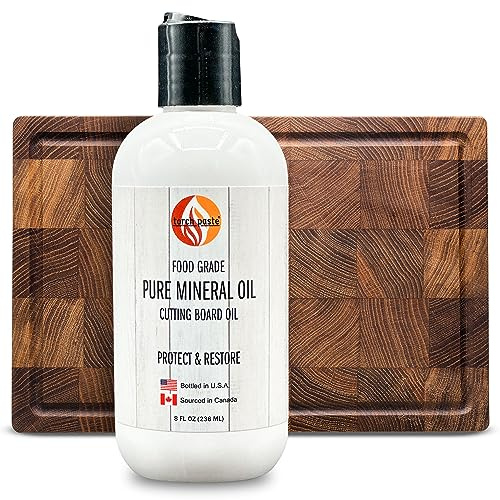 Torch Paste Mineral Oil for Wood Burned Crafts - Food Grade - Pure Conditioner for Cutting Boards, Charcuterie Boards, Butcher Blocks - Kitchen Wood Utensils - 8 oz.