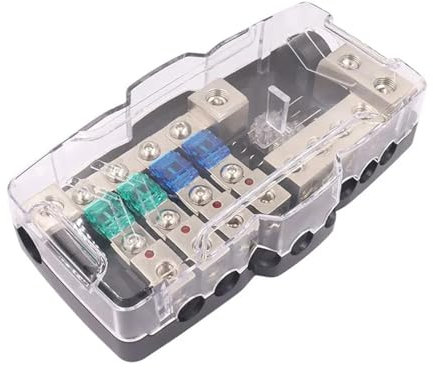 NURII Zinklegierungsbeschichteter Sicherungshalter, mit Sicherungen, Audio-Verteilerblock, Sicherungskasten for Auto, Boot, zur Stromaufteilung