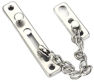 RaamKa TüRkette Edelstahl Anti-Diebstahl Tür Kette Schlafzimmer Kinder Sicherheit Tür Bar Lock Hotel Anti-Lock Schnalle Versicherung Tür Bolzen mit Schrauben ohne Bohren (Color : B)