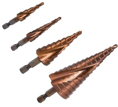 Stufe 5/9 M35 Kobalt Stufenbohrer HSS-CO Schnellarbeitsstahl Kegel Metallbohrer Werkzeug Lochschneider for Edelstahl (Color : 4 pcs)