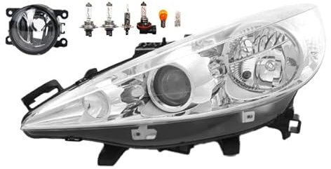 Johns, Scheinwerfer Halogen Front passend für Peugeot 207 02/2006 - wa. H1 H7 H7 Links + Nebelscheinwerfer + Leuchtmittel