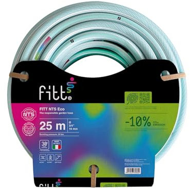 FITT NTS ECO 3/4 (19 mm) 25 m - Robuster und Flexibler Gartenschlauch für eine Intensive Nutzung. Leichter und nachhaltig