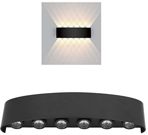Topyond 12 W LED-Wandleuchte, 12 Lampenperlen, Warmweiß, Für Den Innenbereich, Dekorative Lampe, Wasserdicht, Für Schlafzimmer, Wohnzimmer, Flur, Treppe, Warmweiß