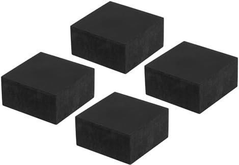 PATIKIL Rubber Anti-Vibration Pads, 4 Pcs Self Adhesive Vibration Isolation Mats 1.97x1.97x1 for HVAC Air Conditioner Air Compressor Washer Dryer Black