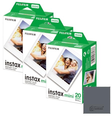 Fujifilm Mini Film: 60 Aufnahmen insgesamt, (10 Blatt x 6) - Multipack für Fujifilm Sofortbildkameras – OptiSwipe Bundle