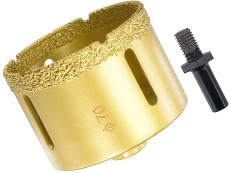 CoCud Diamond Drill Bits Set, 70mm Cutting Diameter, Brazed Diamond Core Drill Bits with M10 Arbor Adapter - (Applications: for Tile Ceramic Marble Stone Glass)