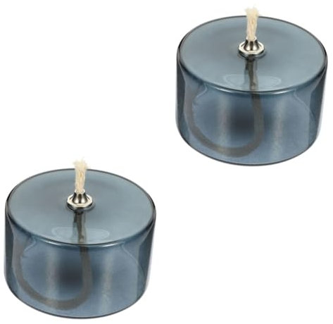 Yardenfun 2st Kerzenhalter Aus Glas Paraffinöl Schmilzt Altes Öl Notöllampe Ätherische Öle Duftöl Öllampendochte Ersetzen Flüssiges Kerzenglas Desktop-öllampe ， Black