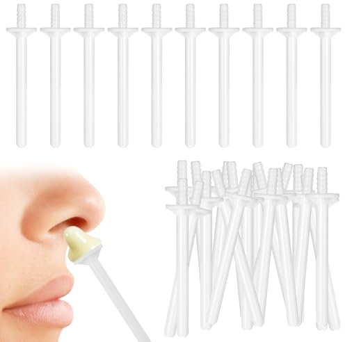 100Pcs Nose Wax Sticks for Men Women, Disposable Nose Wax Kit, Nasal Wax Spatulas Strips, Plastic Waxing Sticks, Noses Hair Remover for Painless Nostril and Eyebrow Hair Removal and Cleaning (White)