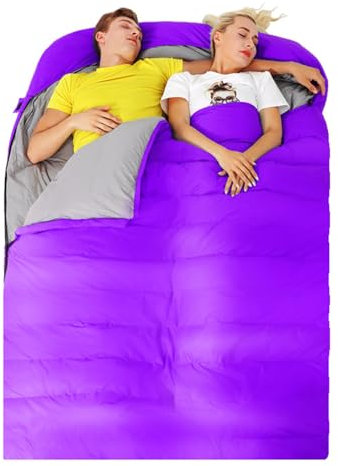 Schlafsack, Daunen-Doppelschlafsack, Schlafsack for Erwachsene, Rucksack, leicht, wasserdicht, einfach zu verstauen und zu transportieren, ideal for Outdoor-Camping, Rucksackreisen