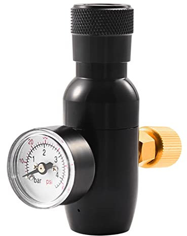 LCQSYE bierbrauset Homebrew Fass-Mini-CO2-Ladegerät, 0–60 PSI CO2-Regler mit Kugelverschluss-Gasabschaltung Druckminderer(A)