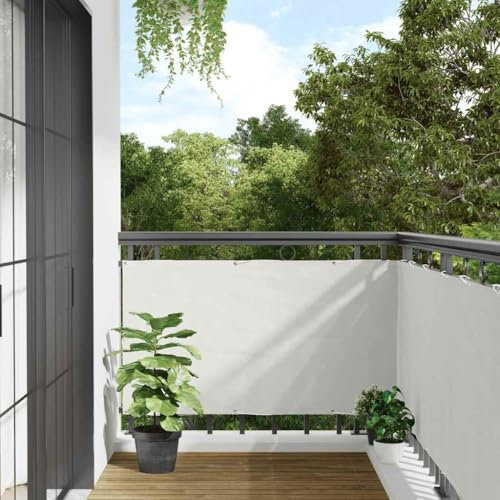 AJJHUUKI Hardware, Zäune und Barrieren, Zaunpaneele, für Zuhause, Balkon, Sichtschutz, PVC, 300 x 90 cm, Weiß