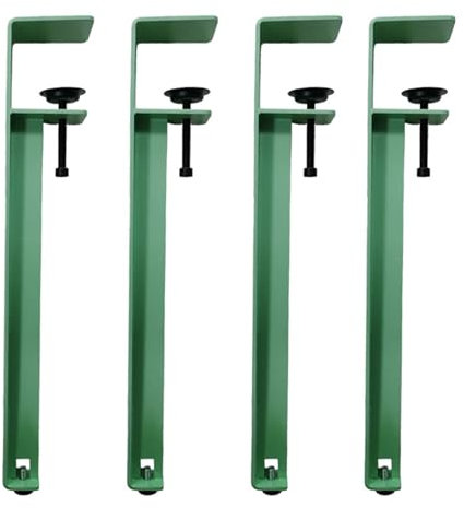 HDEYRSX 4 Stück Möbelfüße Metall Tischgestell F-förmige Tischbeine Tischkufen Tischuntergestell,für Arbeitstisch,Couchtisch,Schreibtisch,Bartisch,Das stanzfreie Design (Grau Grün,40cm)