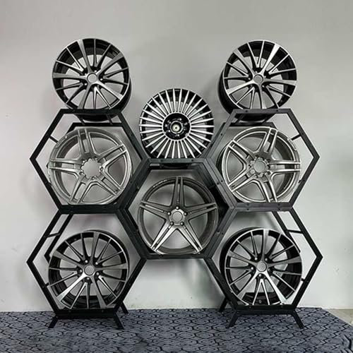 CMYUN Reifenregal Robustes Reifenregal für Felgen Und Naben, Selbstbau, Stapelbar, Große Reifenregale für Garage, Werkstatt, Stahl, Regalsystem für Mehrere Autoreifen, Lagerständer(5 Frames+2 Bases)