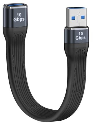 HuaLiSiJi Câble Rallonge USB 3.0 Type A Mâle vers Femelle 10Gbps Transmission 100W 20V 5A Câble d'Extension USB pour Clavier, Souris, Disque Flash (USB A Mâle vers Femelle, 13.5 cm)