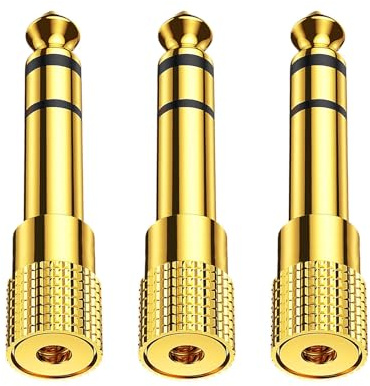 TreeTribe 3Pcs Headphone Jack Adapter,6.35mm Male 1/4 inch to 3.5mm Female 1/8 inch Audio Stereo Adapter Headphone Audio JackPlug Adaptor Converter forDigital Piano,Electric Keyboard,Speaker