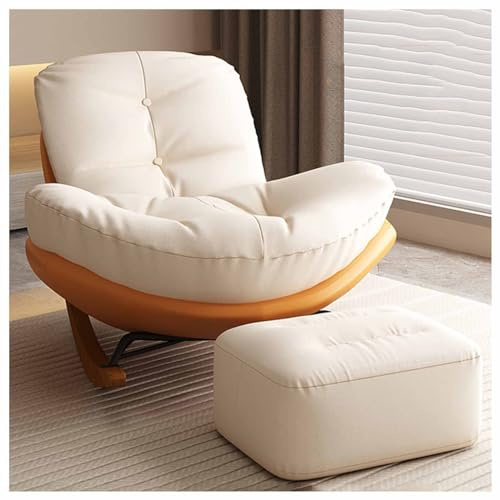 Fauteuil à bascule confortable avec repose-pieds - Design rembourré doux - Parfait pour les petits espaces - Élégant et confortable - Idéal pour le salon ou la chambre d'enfant
