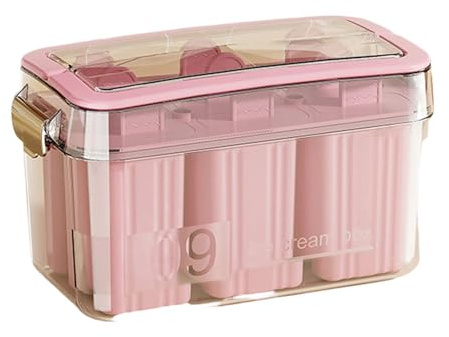 BUBEFSKD Moule De Cuisson avec Couvercle Résistant Éclaboussures Moules À Sucettes Glacées en Plastique 9 Compartiments Conception Anti-Fuite Sûre Moules Glaces Faits La Main