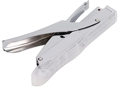 Smandy Agrafeuse à Main, Agrafeuse en Métal de Conception Ergonomique pour Relier 10 Feuilles Destinée à une Utilisation au Bureau et à l'école (Transparent)