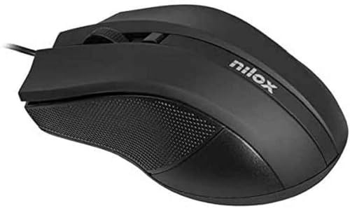 Nilox, Mouse Ottico USB 1600 Dpi, Mouse Ergonomico con Tracking Ottico 1600 Dpi, Configurazione Semplice con Plug and Play, Compatibile con Windows, Mac e Linux, Nero (Confezione da 6)