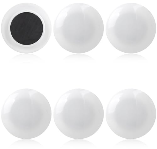 JYSNOW 6 Pezzi Pesi Per Tende da Esterno, Rotondi Calamite per Tende 4 cm, Antiruggine Impermeabili Ferma Tende con Calamita, per Tende Doccia e Tovaglie Soggiorno, Bagno, Cucina, Ufficio (Bianco)