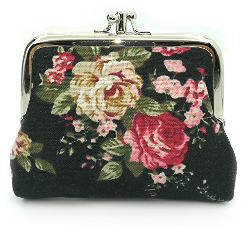 Sanxiner Cute Floral Buckle Coin Purses Vintage Pouch Kiss-lock Change Purse Wallets