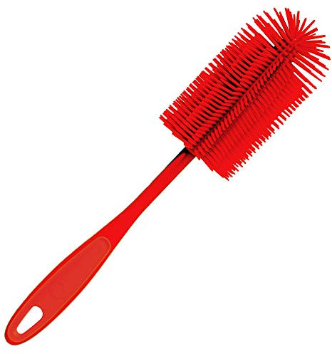 Kochblume Spülbürste Rund aus Silikon, in der bunten Box (rot)