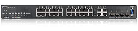 Zyxel Netzwerk Switch 24 Port | L2+ Managed GbE | GS2220-28 | 24x GbE + 4x Gigabit RJ-45/SFP Combo Ports, Lüfterlos, NebulaFlex, L2 Multicast, IGMP Snooping, MVR, VLAN