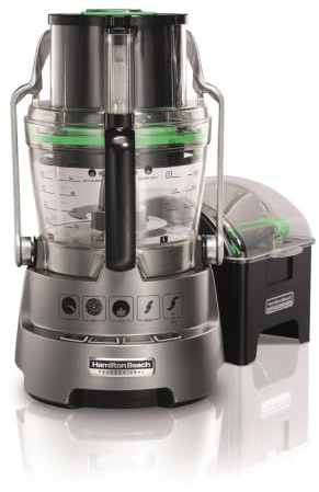 Hamilton Beach Food Processor, 3.3L Bowl Capacity, 600W, Big-Mouth Feed Tube, Stack and Snap, Plastic, Dice, Slice, Shred, Chop, Puree, Knead, Easy Clean, Silver - 70825-SAU