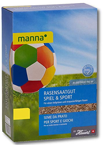 Manna Rasensamen Spielrasen Sportrasen 1 kg Rasensaat Grassamen 40 m²