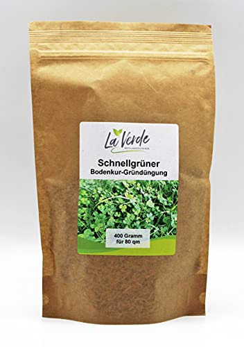 La Verde MEIN GARTEN UND ICH. Schnellgrüner Samen 400g für 80m², Bodenkur und Gründüngung, schnelle Begrünung, Saatgut ohne Gentechnik