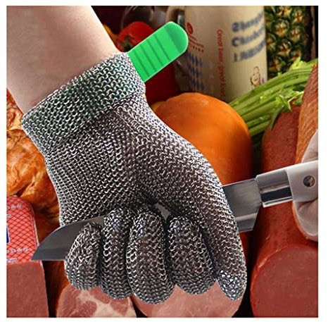 Gant Anti Coupure Gants de Protection en métal Protecteur de Classe 9, adapté à la Cuisine/au Jardin/Aventure extérieure, commun for Les Mains Gauche et Droite (Color : 2pcs/XS)