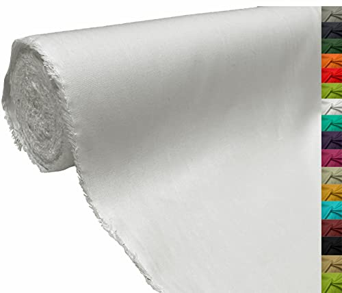 A-Express 100 % bomullsduk tygmaterial klädtillverkning tyg gardinväskor 145 cm bred 250 GSM säljs per meter - 5 meter 500 cm x 145 cm vit