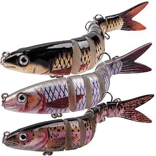 Fishing Lures for Bass, Topwater Multi Jointed Slow Sinking Swimbaits