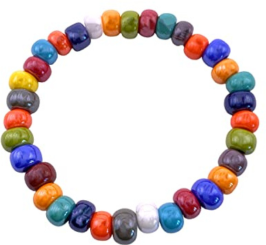 Murano Glas Armband Murano Glas Perlen Armband Regenbogen Armband Glasarmband Murano Glas Perlen Armband Elastisch Stretch Armband Mehrfarbig