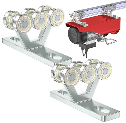 SKTREX 6 Wheel Hoist Trolley with Rollers - Strut Trolley Assembly for Electric Hoist - Fits 1-5/8 Wide and Taller Strut Channel - High Strength and Silent Operation