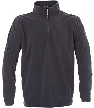CHEMAGLIETTE! Felpa Pile Mezza Zip Uomo - Felpe da Lavoro Collo Alto Micropile Poliestere, Maglia Tuta Felpata Invernale Maglie Senza Cappuccio Tinta Unita, Modello Mal