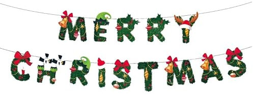 Cartel colgante de Feliz Navidad, letrero de Feliz Navidad, pancarta de letras de Navidad, guirnalda de letras de Navidad, decoración de fiesta de Navidad, hogar, pared, chimenea, suministros de