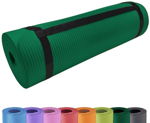 Deluxe Yogamatte Rutschfest und Gepolstert Tragegurt extra dick 15mm - Premium Gymnastikmatte mit Tragegriff für Zuhause und Draußen - auch als Isomatte oder Campingmatte