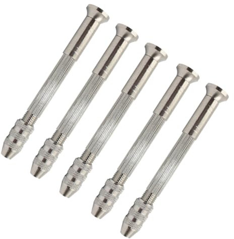 Veemoon 5pcs Precision Hand Drill Set Stainless Steel Micro Drill Bits 0.5-3mm for Jewelry Engraving Watch Repair Model Making and Woodworking