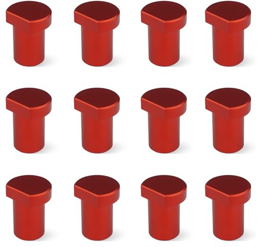 12 Stück Spannbacken zum Flachspannen I Aluminiumlegierung Bankklemme zum Flachspannen an allen Tischen mit 19-mm-Bohrungen (19mm, rot)