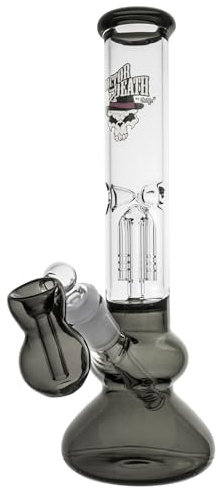Dr. Death by Chongz 27cm 5mm Deep Glass percolator waterpipe bong (Grey accents)