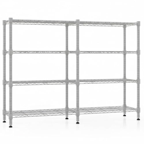Himimi Estantería de alambre resistente de 4 niveles, 152 x 35 x 152 cm, estantería de metal ajustable, estante de almacenamiento de gran capacidad para garaje, despensa, cocina, cobertizo, lavadero