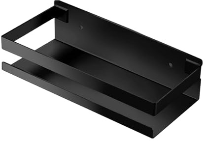 YANYYGu Rostfreie Metall-Aufbewahrungsschweberegale Wandmontierte Rechteckige Regale für Badezimmer, Küchen und Waschküchen (20cm Schwarz)