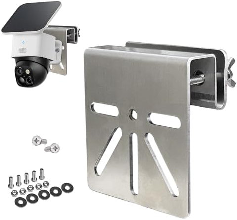 WiTi Supporto in acciaio inox per Eufy Security SoloCam S340, supporto solare, viti antiruggine, installazione senza trapano, compatibile con telecamere IP PTZ