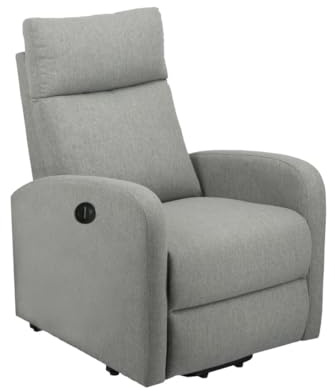 SWEET SOFA® Butaca CHELTIA, Sillón Relax reclinable con Ajuste electrico Sillón de Descanso con tapizado, Tratamiento Antimanchas en Colór Gris