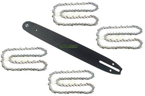40cm 1,3 mm 3/8 56 TG Schwert + 4X Kette kompatibel mit EINHELL GH-EC 2040 / RG-EC 2240