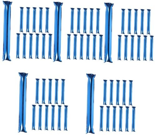 OFFSCH 60 Stück Jubelstäbe Gold Krachmacher Stockbälle Pfeifen Stöhnen Rohr Schnappt Jubel Finger Fußballspiel Blau Aluminiumfolie