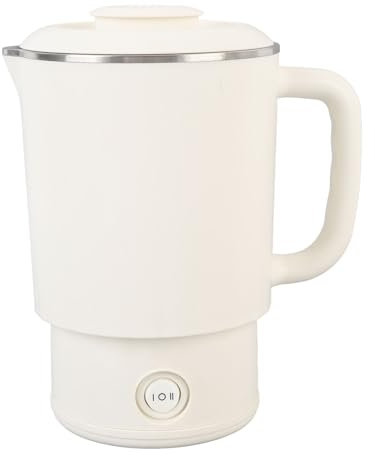 Bollitore Elettrico Portatile, Bollitore Elettrico Pieghevole in Acciaio Inossidabile da 600 Ml con Temperatura a 2 Marce, Mini Bollitore da Viaggio da 600 W per caffè e tè