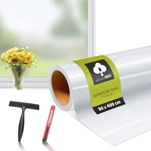 aboveBED Vinilos para Cristales Opaco 90x400cm, Vinilo Adhesivo Cristal, Vinilo Ventana Privacidad, Anti-UV Autoadhesivo Estático, para Dormitorio Baño Cocina Oficina Hogar